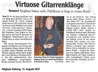 Konzertkritik in der
                        Allgäuer Zeitung, 12.08.21